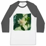 White Dahlia Flower Baseball T-Shirt - Art T-Shirt - Printed Tee Shirt
