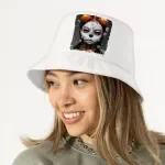 Skull Print Bucket Hat - Novelty Skeleton Hat - Creepy Girl Bucket Hat