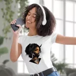 Cute Black Cartoon Girl Heavy Cotton T-Shirt - Power Tee Shirt - Printed T-Shirt