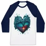 Beautiful Heart Baseball T-Shirt - Snow T-Shirt - Cool Baseball Tee