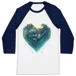 Heart Design Baseball T-Shirt - Ice T-Shirt - Heart Baseball Tee
