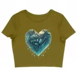 Heart Design Women's Cropped T-Shirt - Ice Crop Top - Heart Cropped Tee