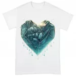 Heart Design Heavy Cotton T-Shirt - Ice Tee Shirt - Heart T-Shirt