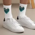Heart Design Socks - Ice Novelty Socks - Heart Crew Socks