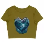Ice Print Women's Cropped T-Shirt - Graphic Crop Top - Beautiful Cropped Tee