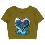 Winter Graphic Women's Cropped T-Shirt - Art Crop Top - Unique Cropped Tee