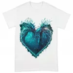 Ice Design Heavy Cotton T-Shirt - Winter Art Tee Shirt - Ice T-Shirt