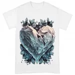 Beautiful Art Heavy Cotton T-Shirt - Heart Tee Shirt - Snow T-Shirt