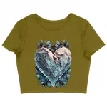 Beautiful Art Women's Cropped T-Shirt - Heart Crop Top - Snow Cropped Tee