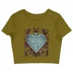 Ice Graphic Women's Cropped T-Shirt - Unique Crop Top - Winter Art Cropped Tee