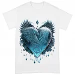 Snow Heart Heavy Cotton T-Shirt - Cool Tee Shirt - Art T-Shirt