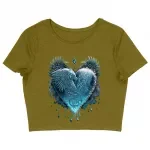 Snow Heart Women's Cropped T-Shirt - Cool Crop Top - Art Cropped Tee