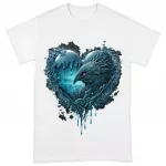 Heart Design Heavy Cotton T-Shirt - Ice Print Tee Shirt - Graphic T-Shirt