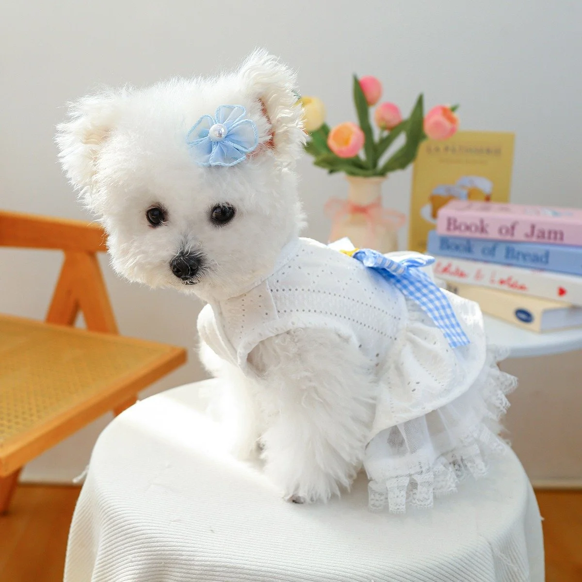 Sunflower Princess Dog Dress – Breathable Summer Pet Skirt Outfit