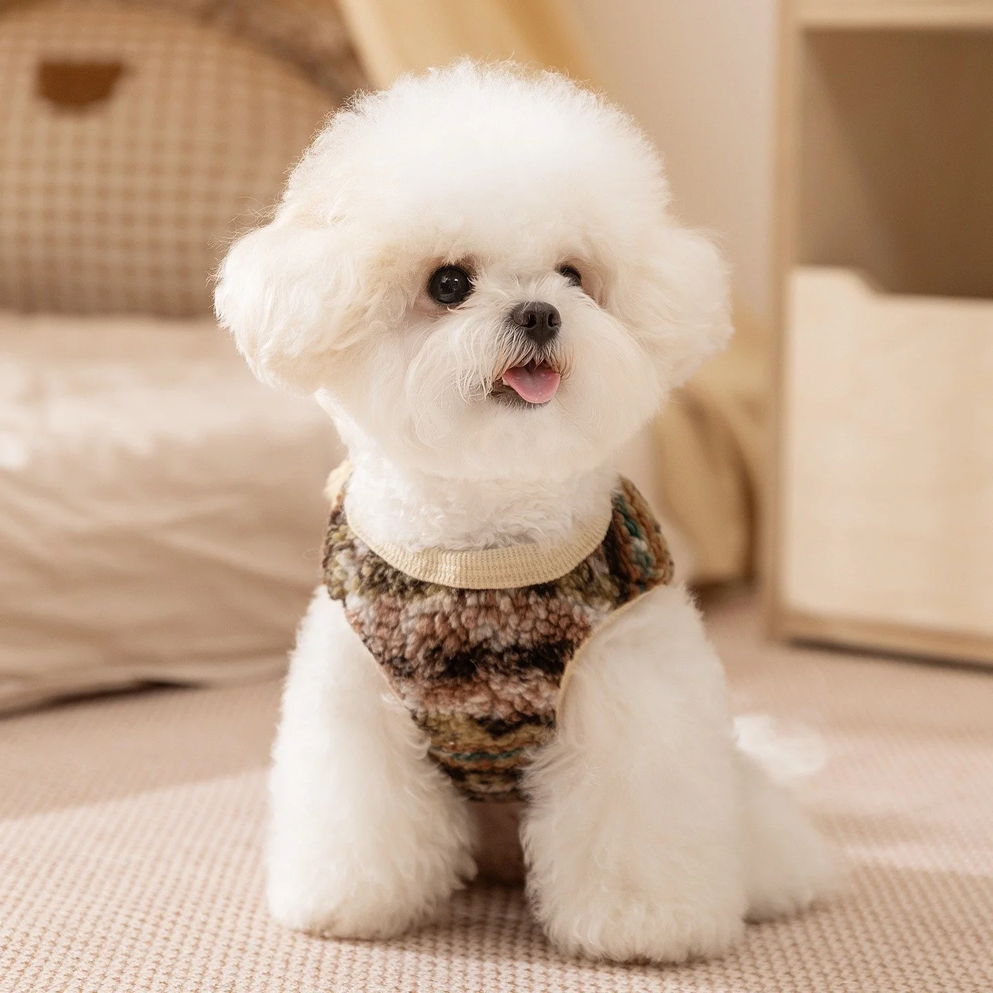 Cute Teddy Bear Dog Vest Warm Winter Fleece Jacket