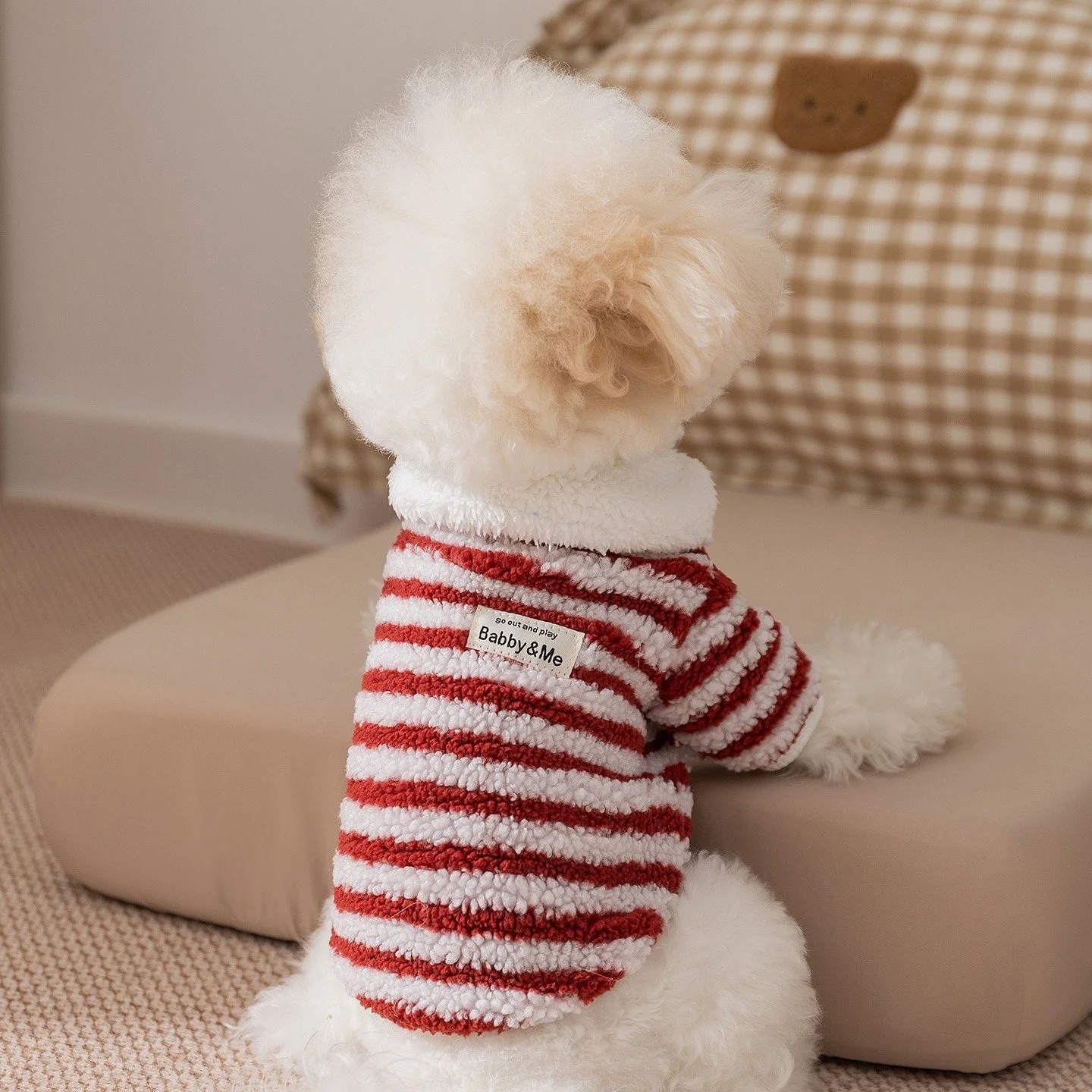 Striped Fleece Dog Sweater