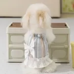 Striped Dog Dress with Bow – Breathable Puppy Princess Outfit XS-XL