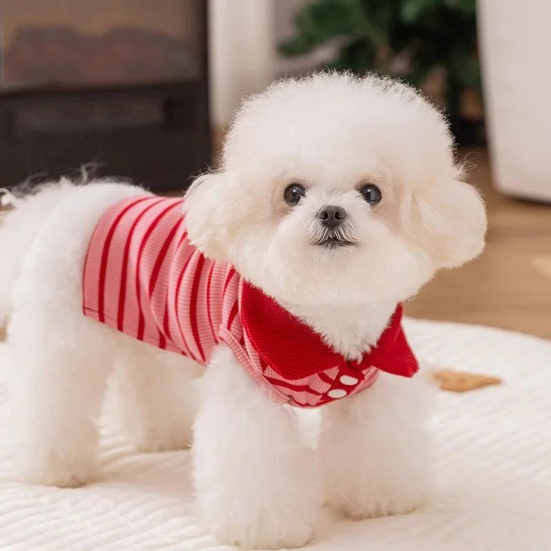 Cute Striped Dog Polo Shirt