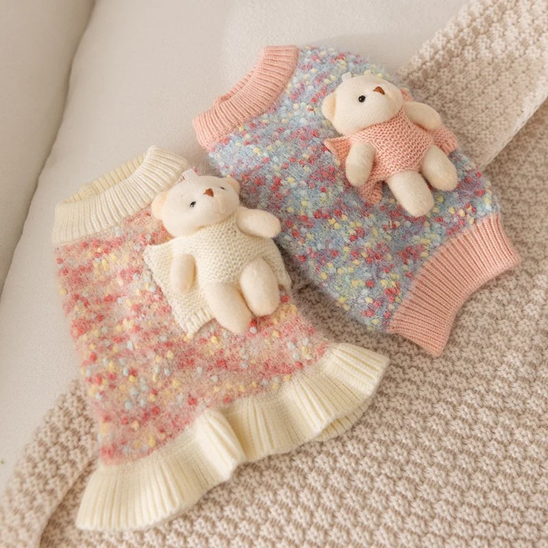 Cozy Bear Knit Dog Sweater