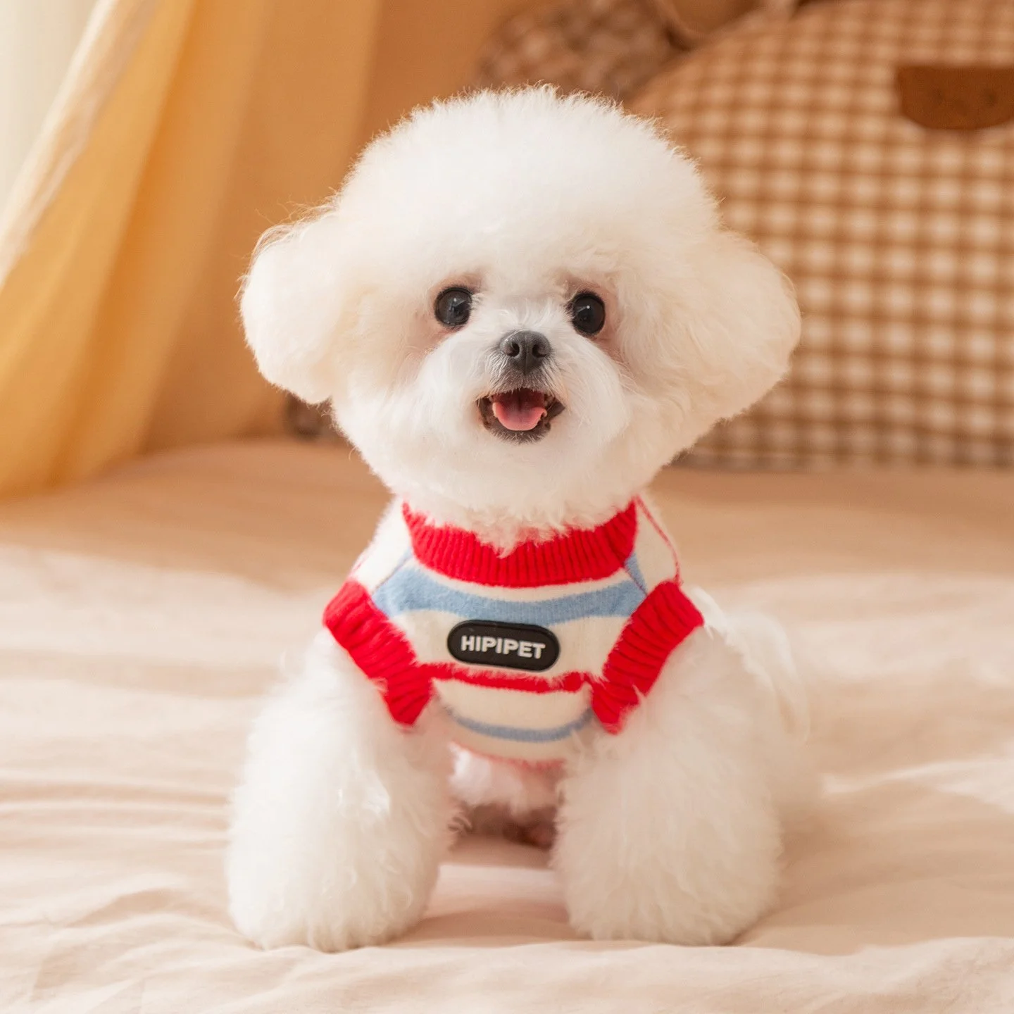 Cozy Striped Plush Dog Sweater