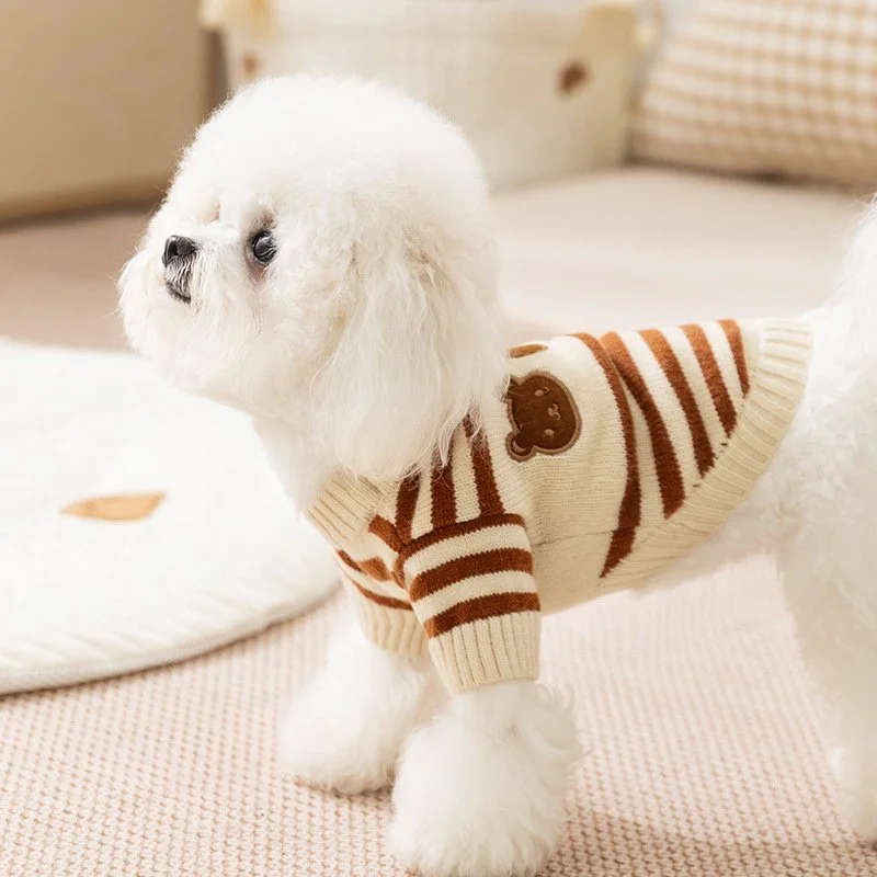 Cozy Striped Pet Sweater for Dogs & Cats