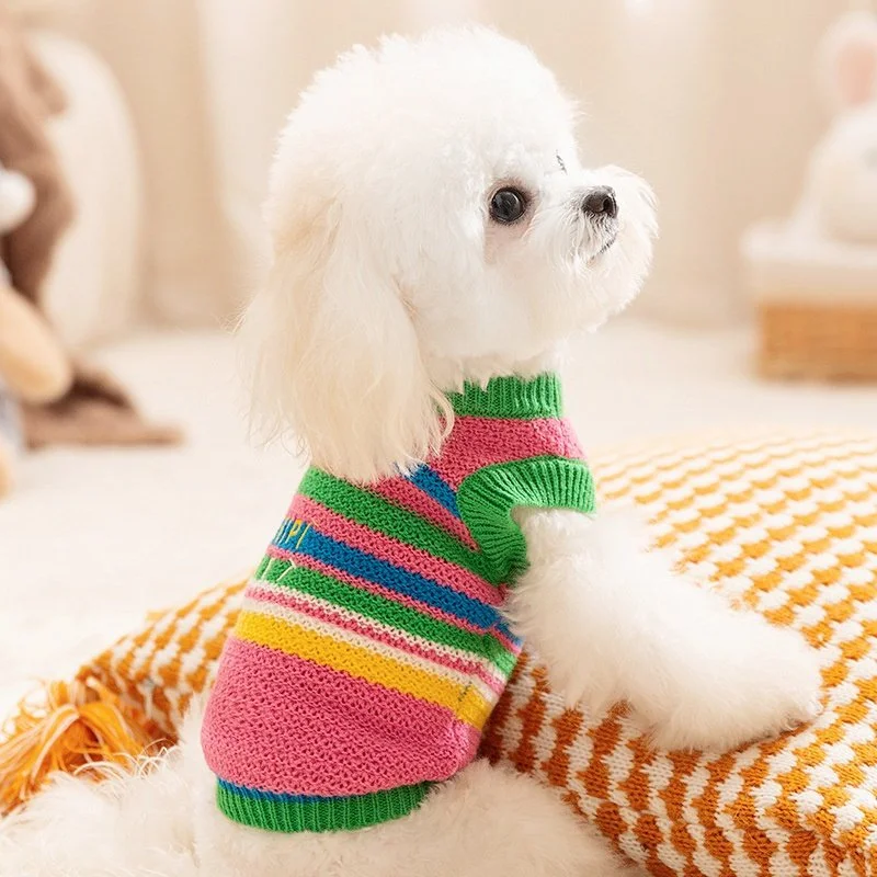 Cozy Striped Winter Pet Sweater