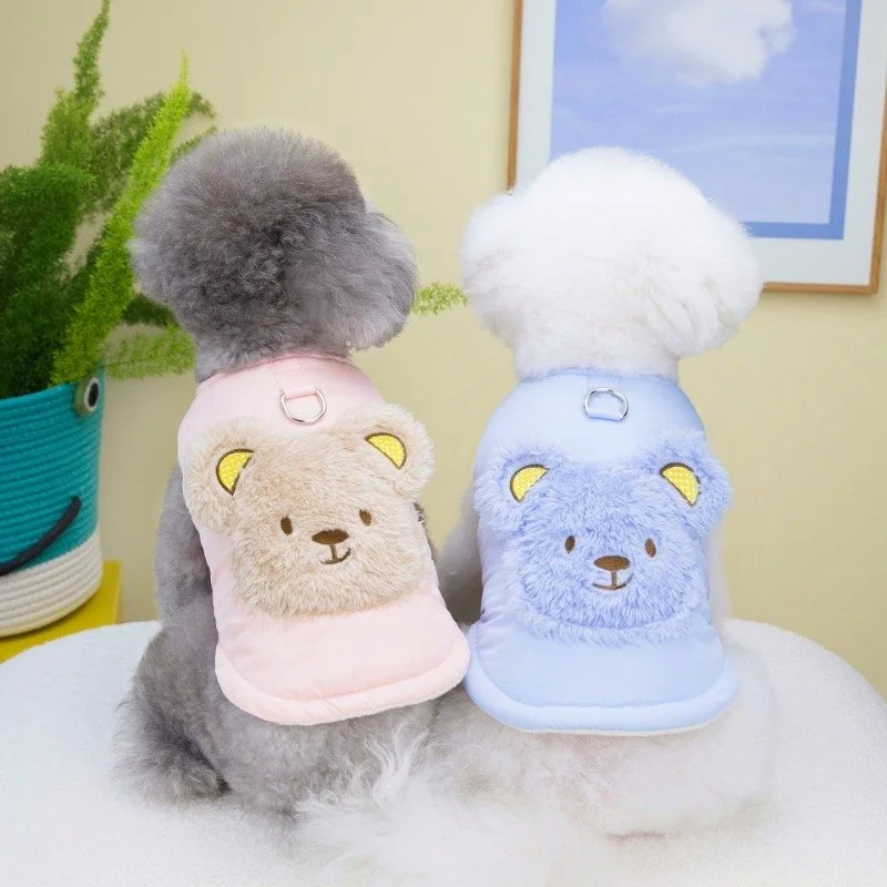 Cute Plush Bear Winter Dog Coat