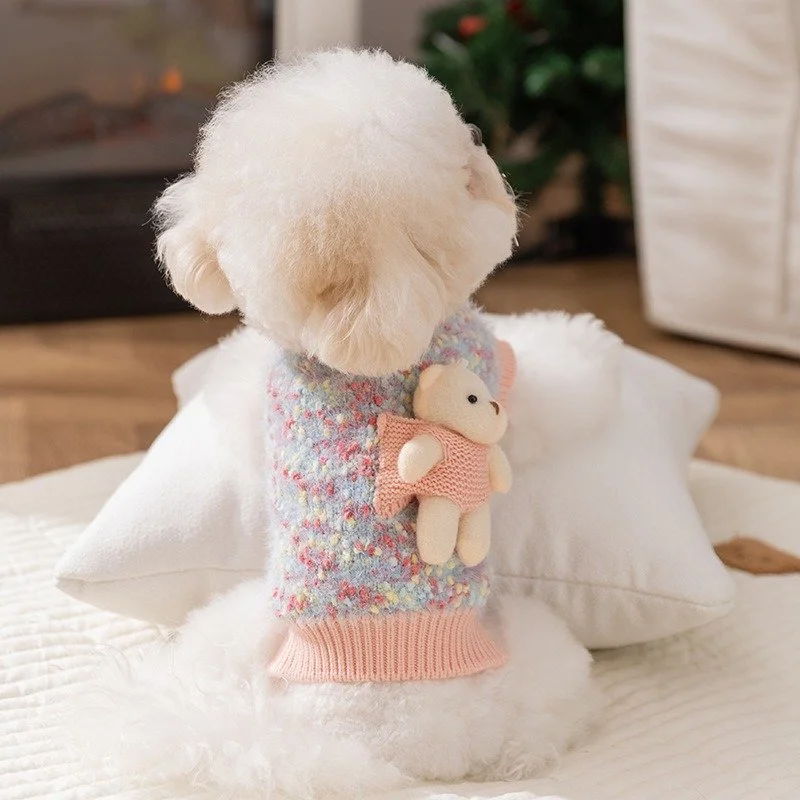 Cozy Teddy Bear Knit Dog Sweater