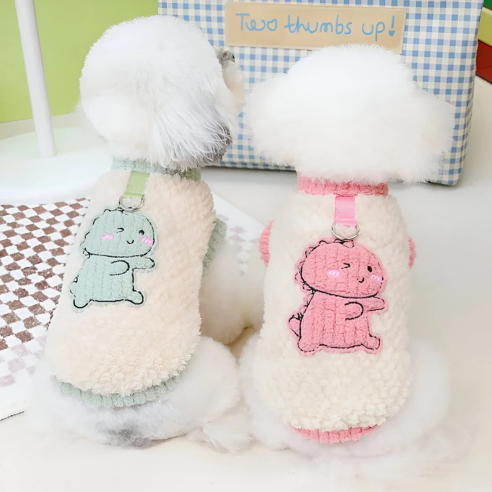 Cute Winter Plush Pet Hoodie – Soft Fleece Dog & Cat Sweater