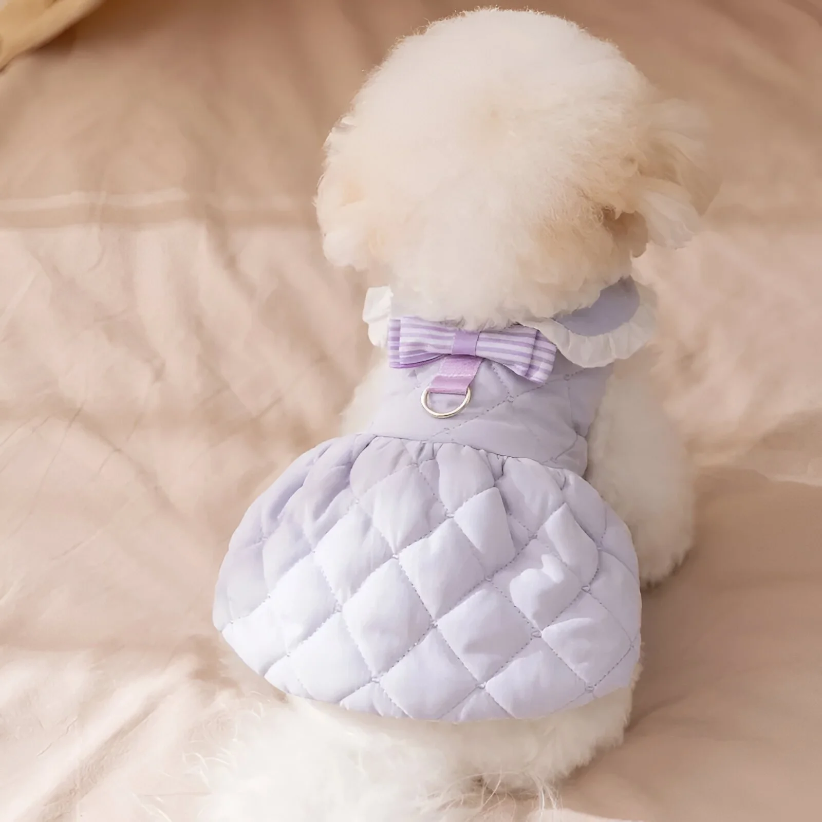 Cozy Winter Cotton Dog Dress - Thick Warm Down Jacket for Small Dogs