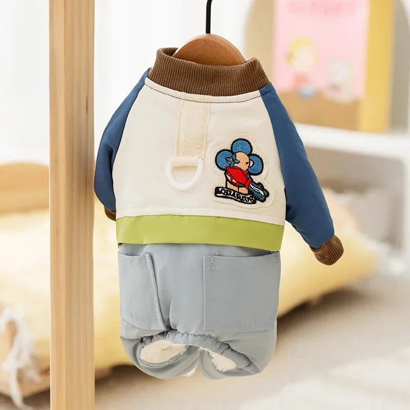Winter Cozy Cartoon Jumpsuit for Small Dogs & Cats
