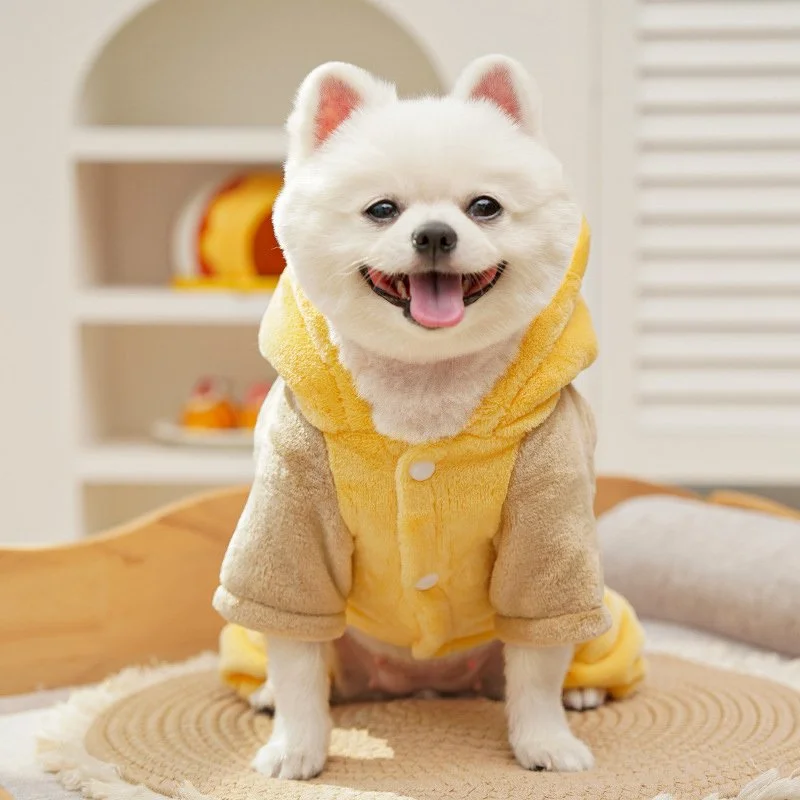 Cozy Fleece Four-Leg Pet Pajamas for Autumn & Winter Warmth