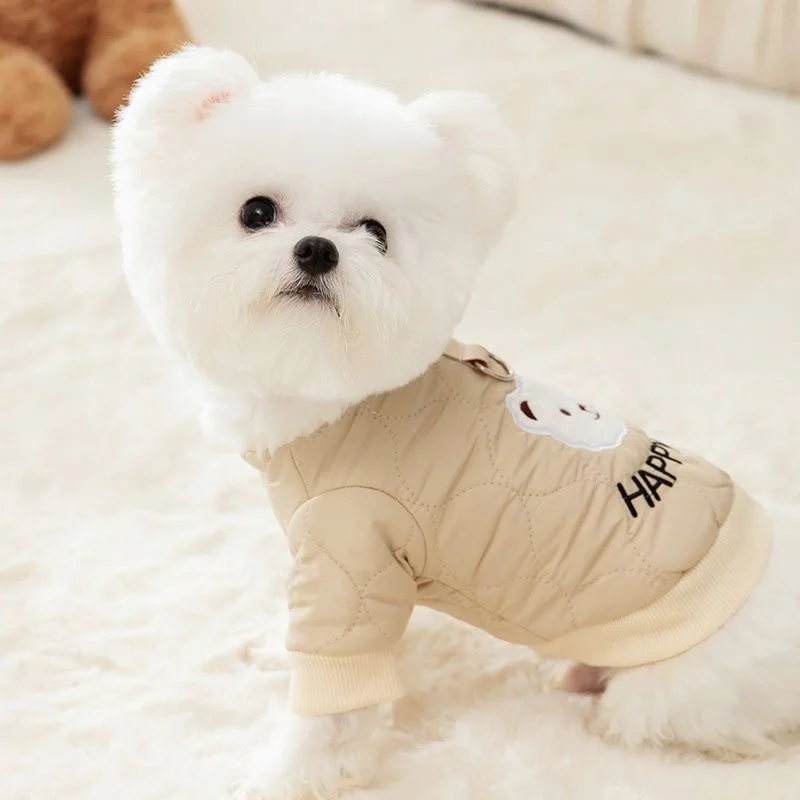 Winter Bear Print Dog Jacket