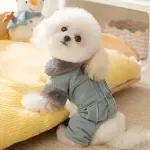 Classic Pocket Corduroy Dog Coat – Warm Cotton Jumpsuit for Small to Medium Dogs