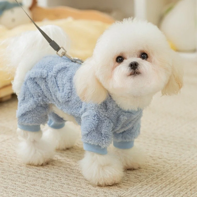 Warm Macaron Fleece Puppy Jumpsuit