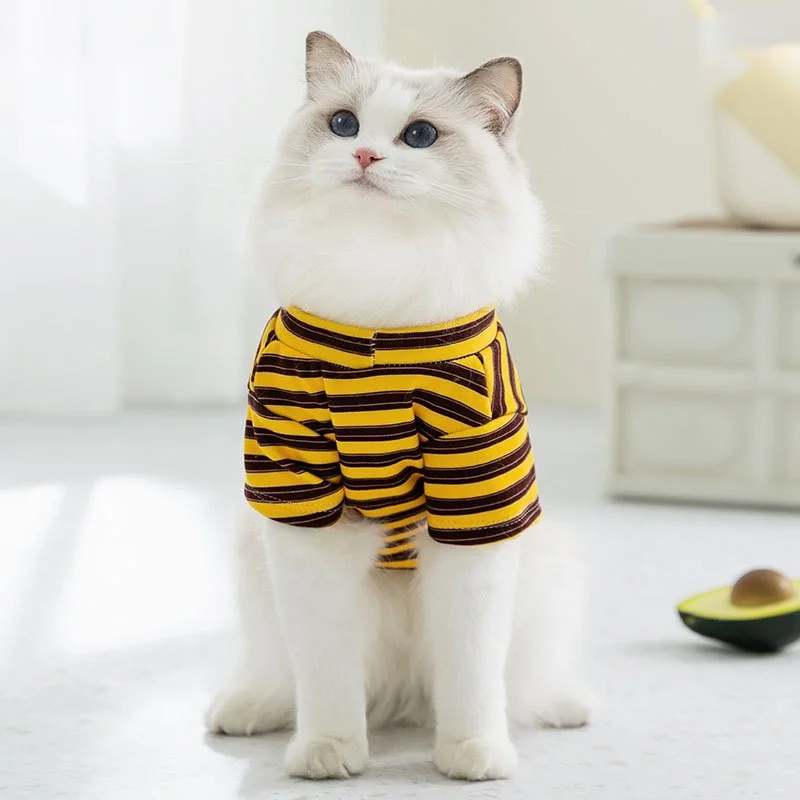 Cozy Striped Winter Pet Shirt for Small Dogs and Cats