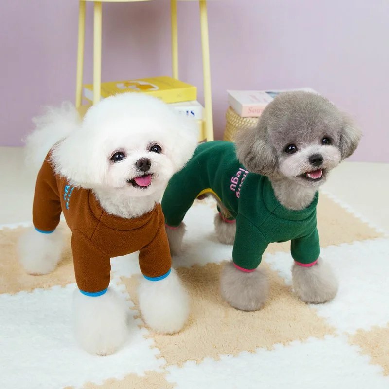 Cozy Fleece Dog Jumpsuit for Small Dogs