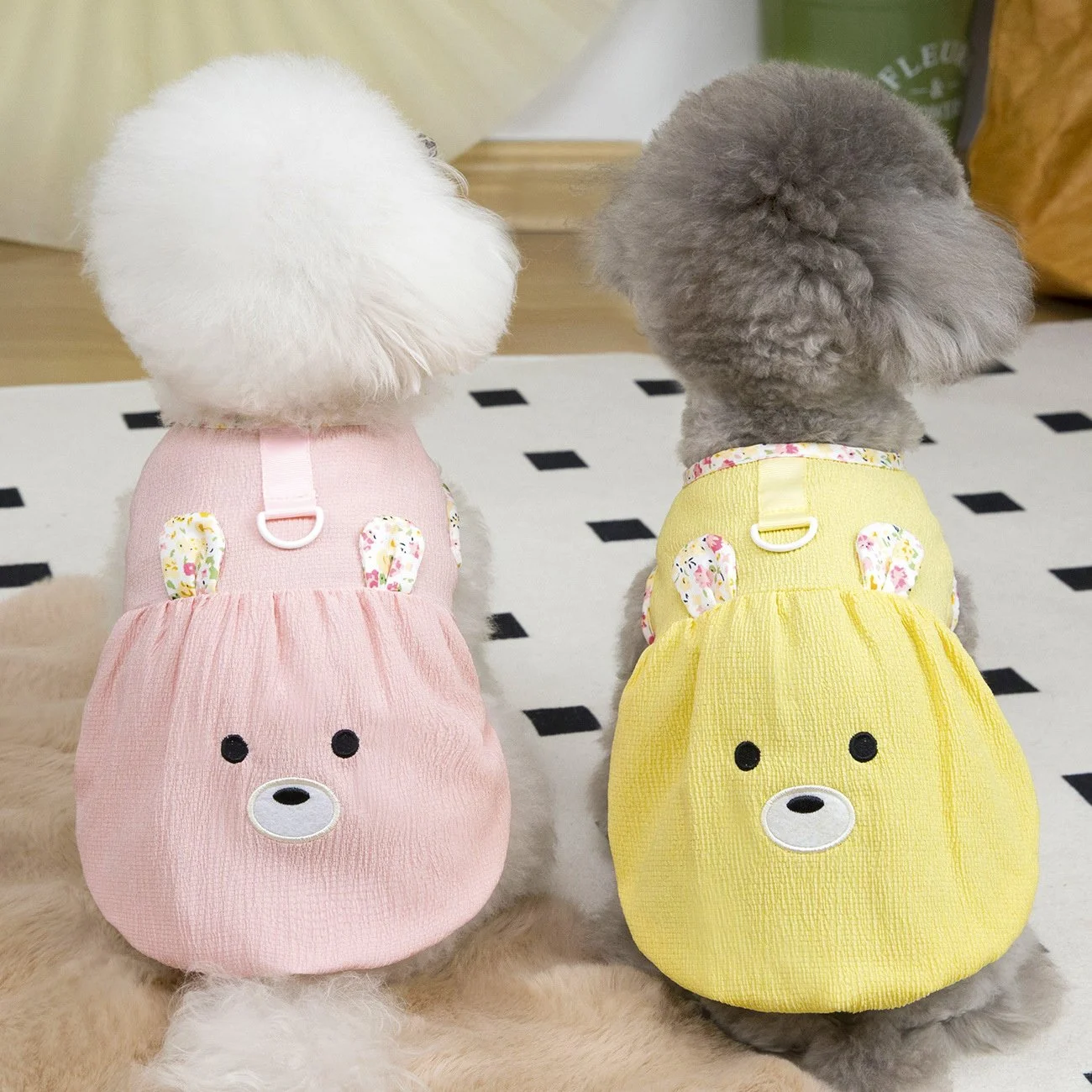 Spring Teddy Bear Strap Dress for Small Dogs