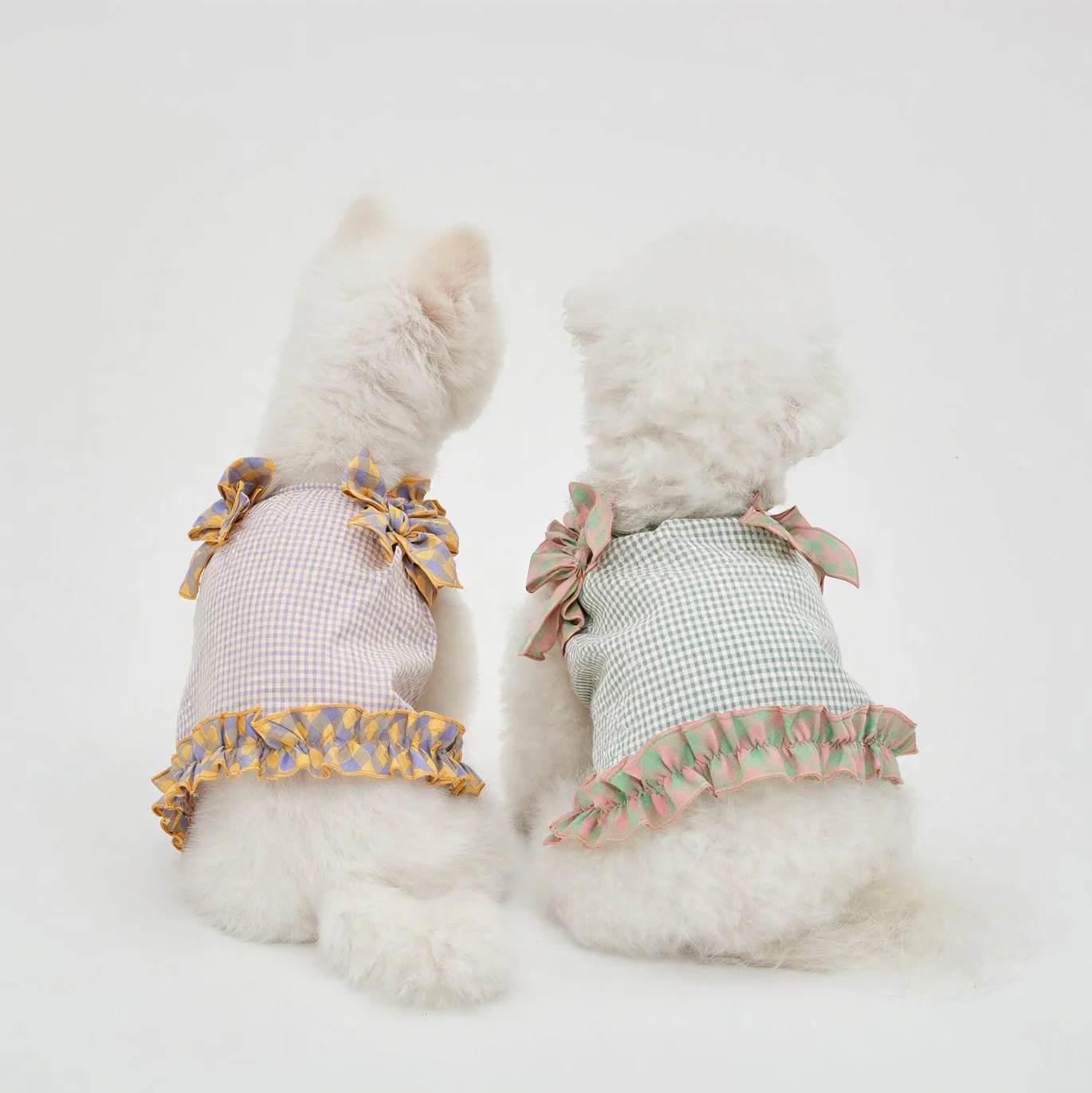 Spring Plaid Lace Dog Vest T-Shirt for Small Dogs & Puppies