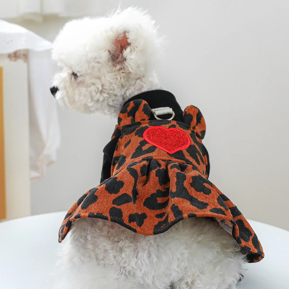 Cute Love Plaid Dog Outfit with Shirt and Pants for Small Dogs