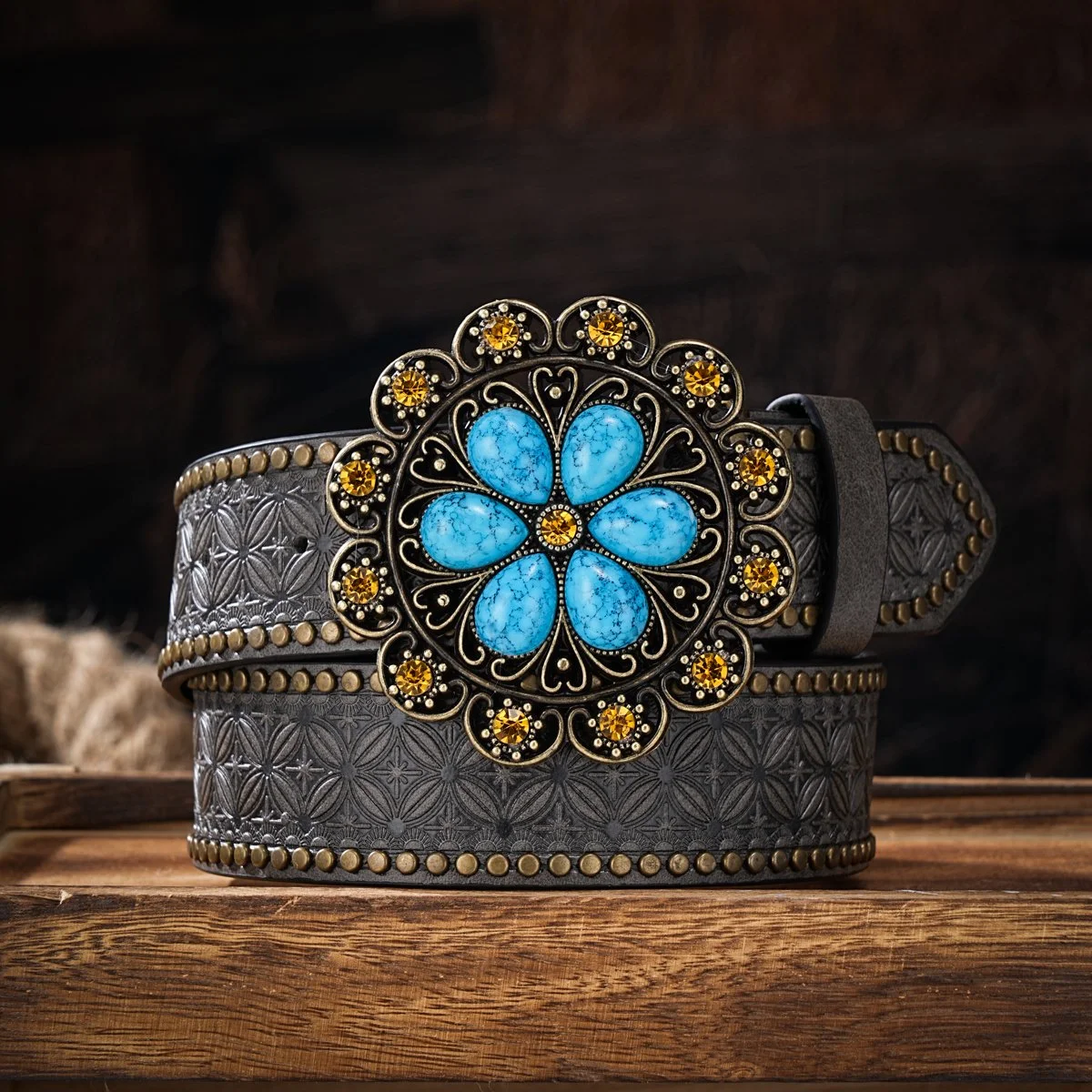 Vintage Western Horse Buckle PU Leather Belt for Men & Women