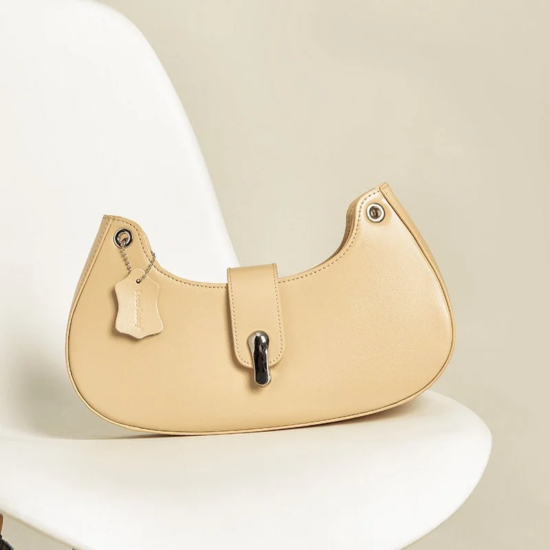Elegant Genuine Leather Shoulder Bag for Women - Versatile Crossbody Hobo