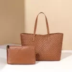 Women’s Premium Woven Tote Bag - Large Capacity Commuter Handbag