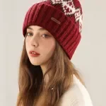 Winter Knit Beanie Hat for Men & Women – Warm Wool Blend, Large Fit