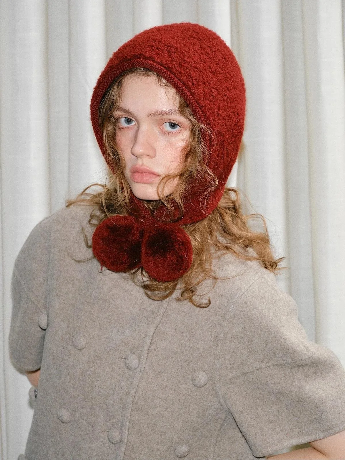 100% Wool Winter Beanie with Pom Pom for Women