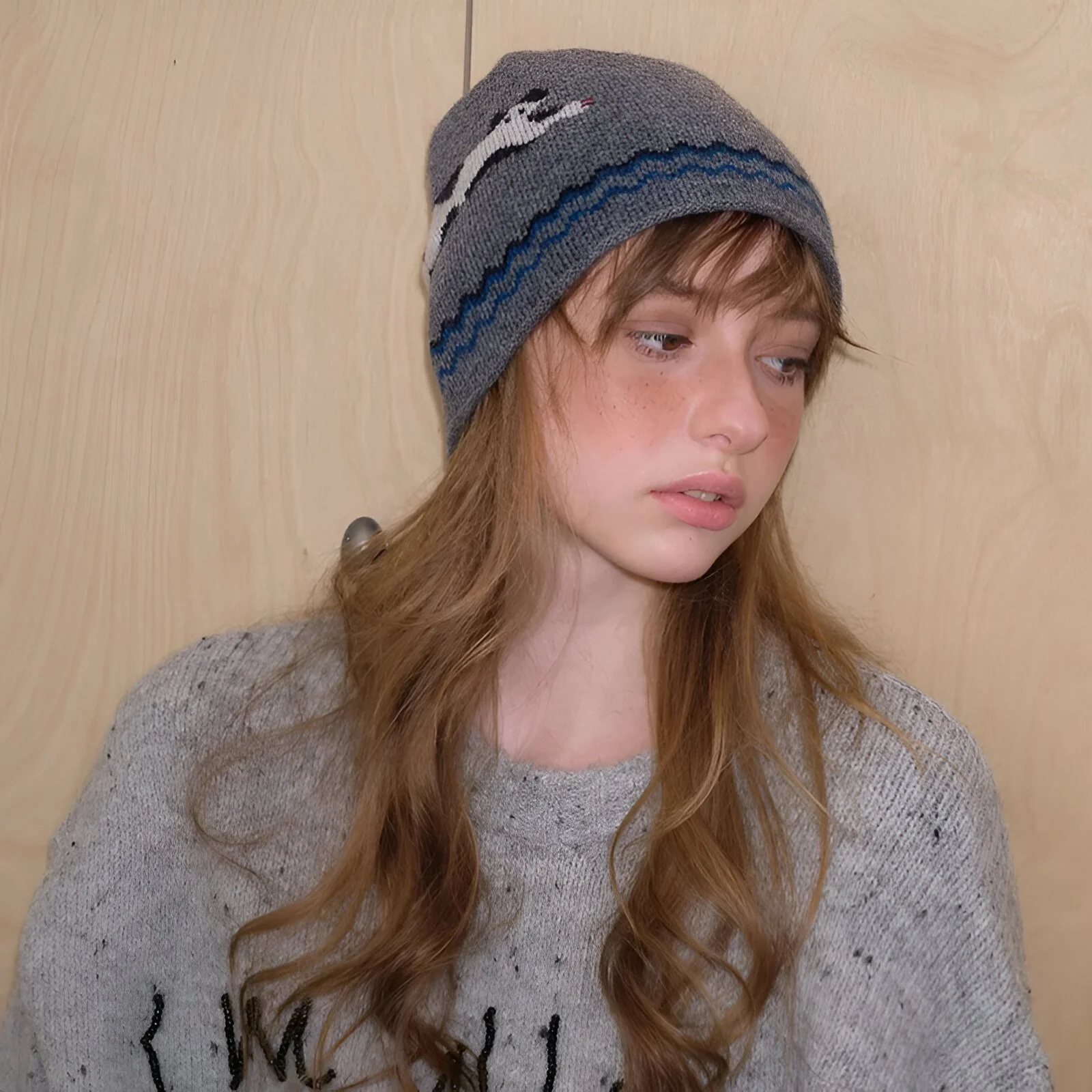 Retro Cute Cat Wool Knit Beanie – Warm Y2K Winter Hat for Men & Women
