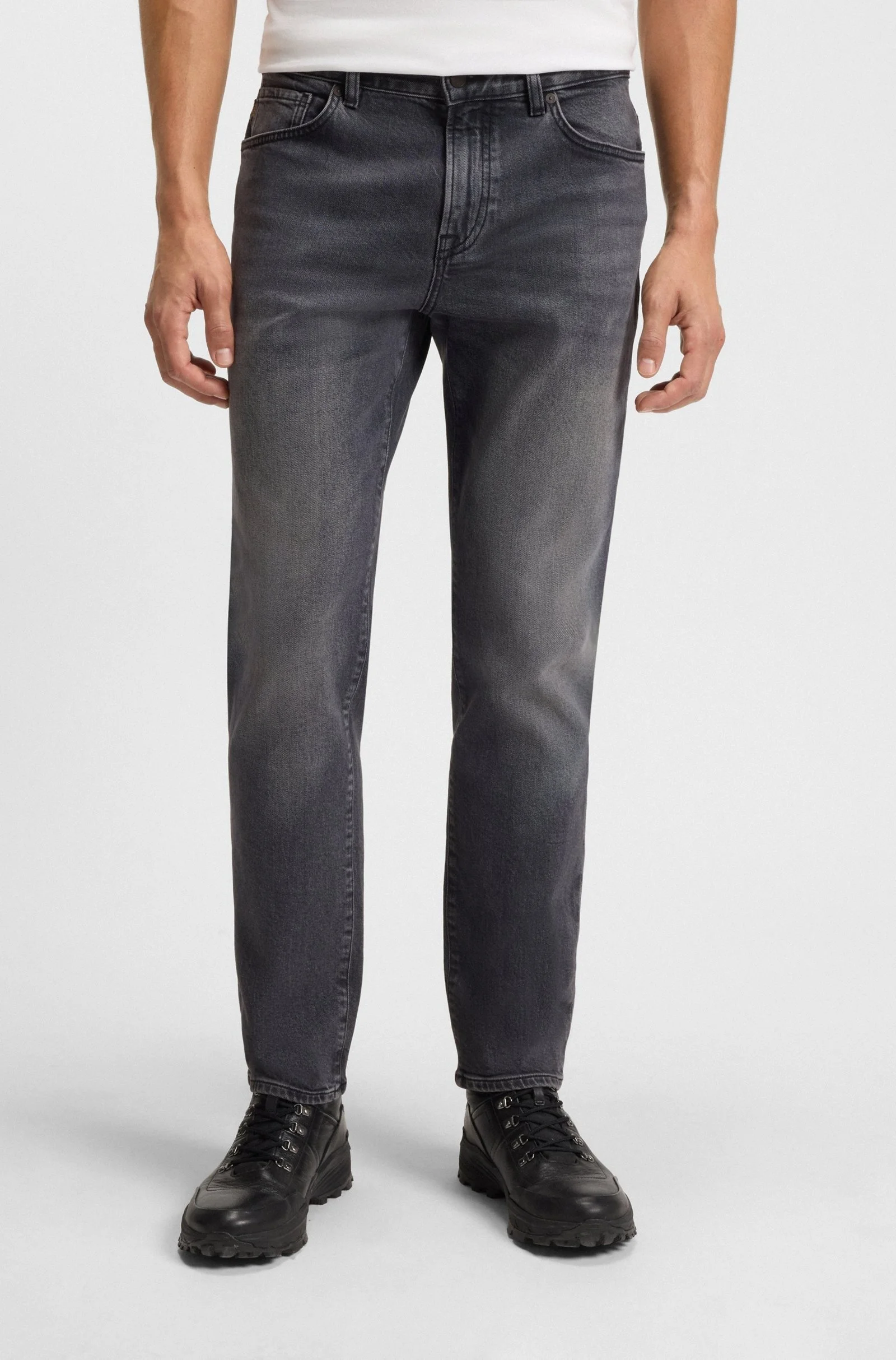 Boss Men's Grey Stretch Denim Jeans