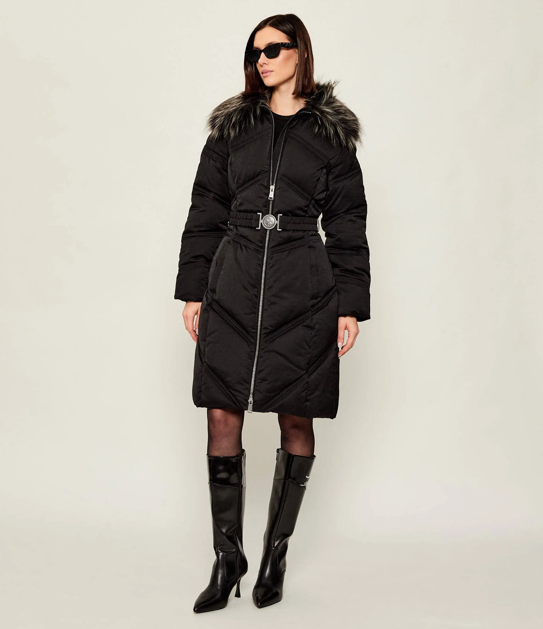 Guess Women’s Black Zip Jacket for Winter