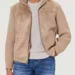 Guess Beige Turtleneck Jacket for Men