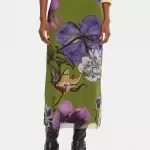 Desigual Women’s Green Floral Maxi Skirt